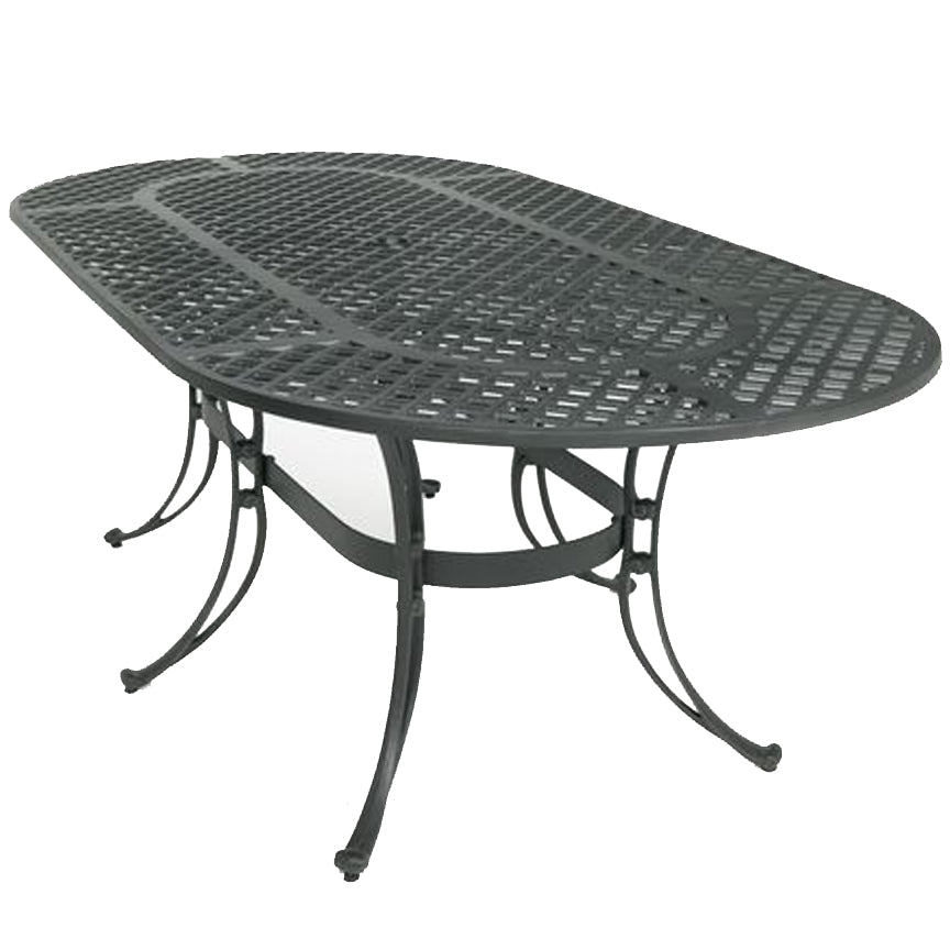 82" Oval Patio Table-Iron Accents
