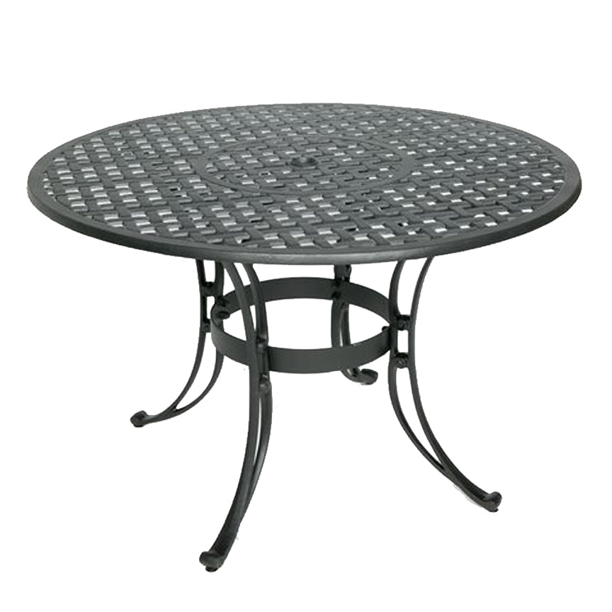 46" Aluminum Dining Table-Iron Accents