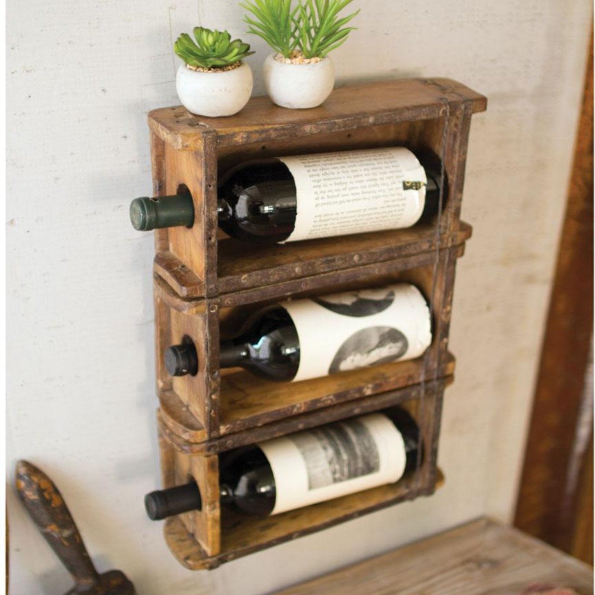 Antique Brick Mold Wine Rack-Decor | Iron Accents