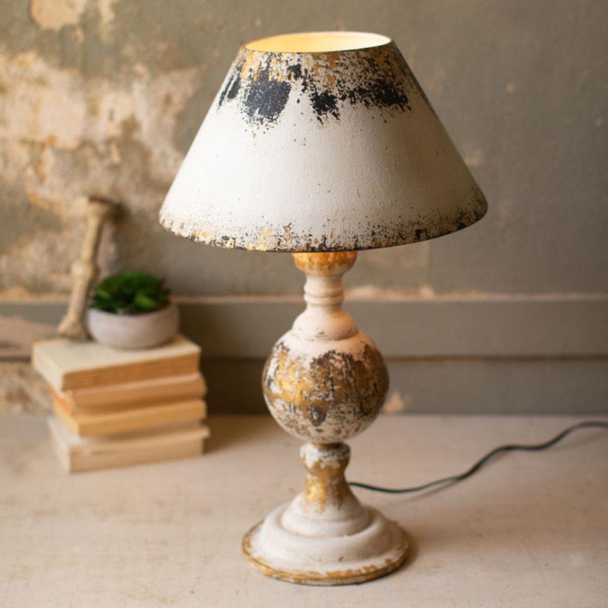 Antiqued Table Lamp-Lighting | Iron Accents