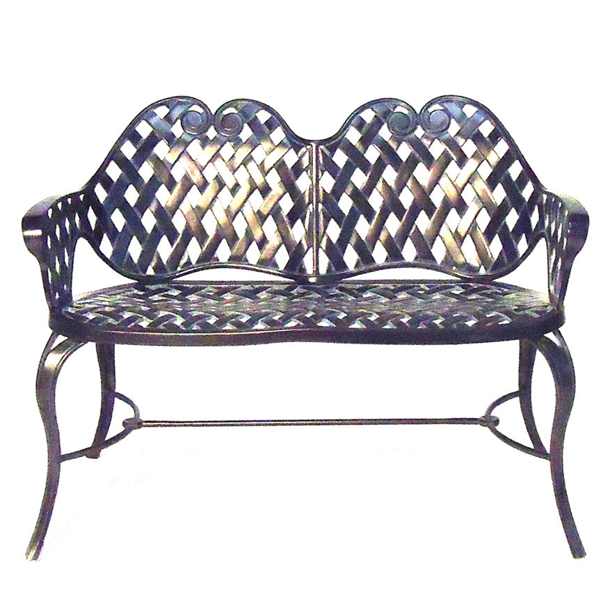 Arch Weave Settee-Iron Accents