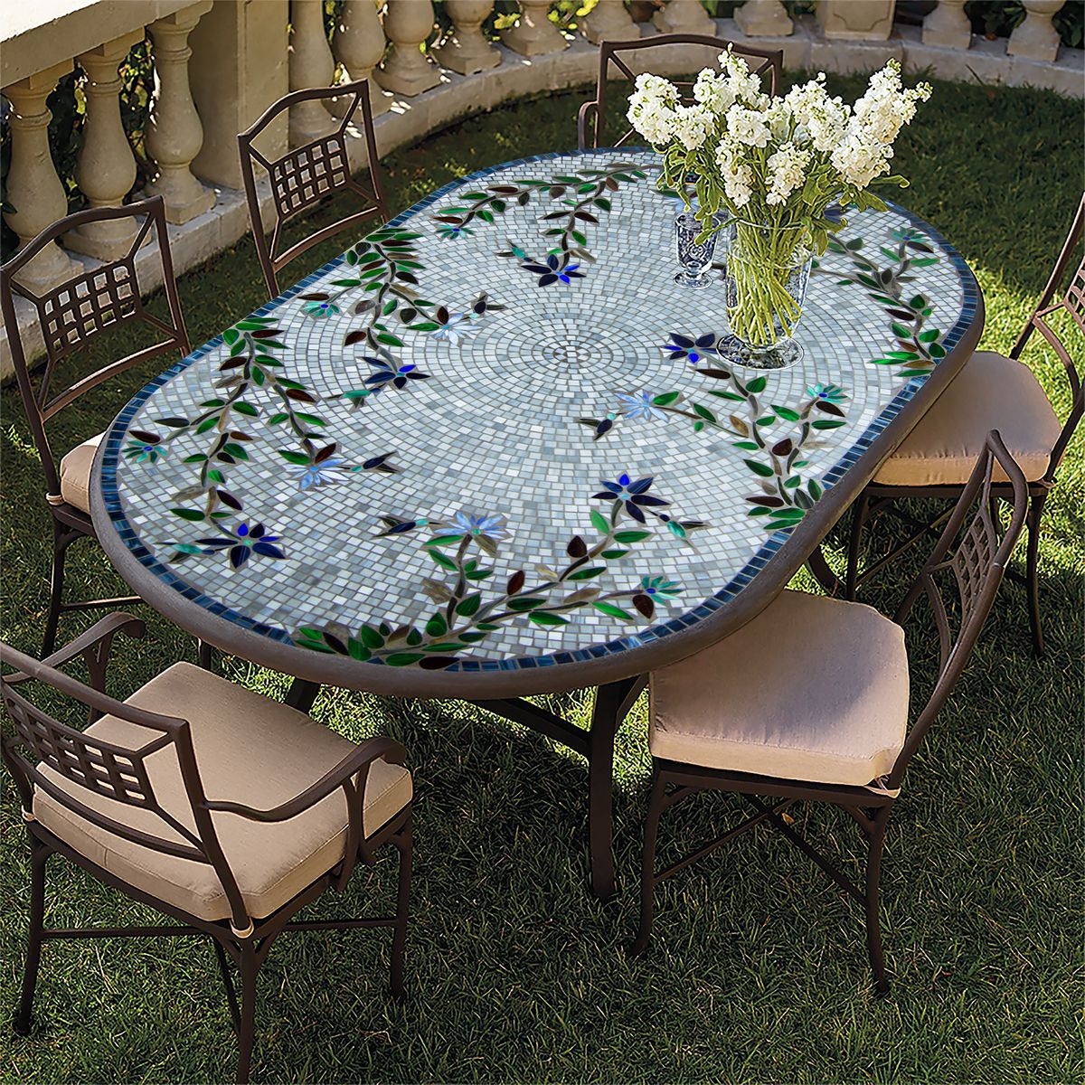 Royal Hummingbird Mosaic Oval Bistro-Iron Accents