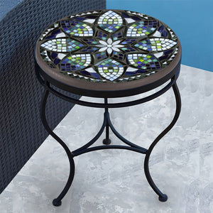 Belcarra Mosaic Side Table-Iron Accents