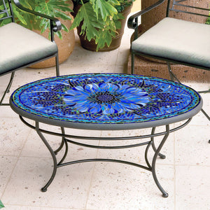 Bella Bloom Mosaic Coffee Table-Iron Accents