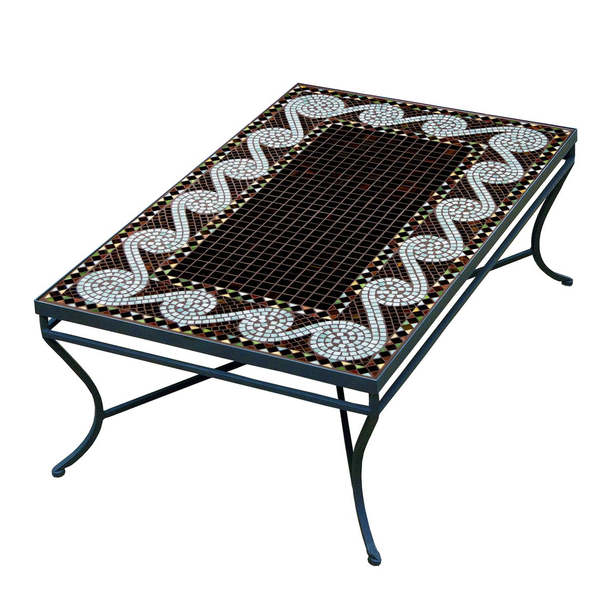Oasis Mosaic Coffee Table - Rect-Iron Accents