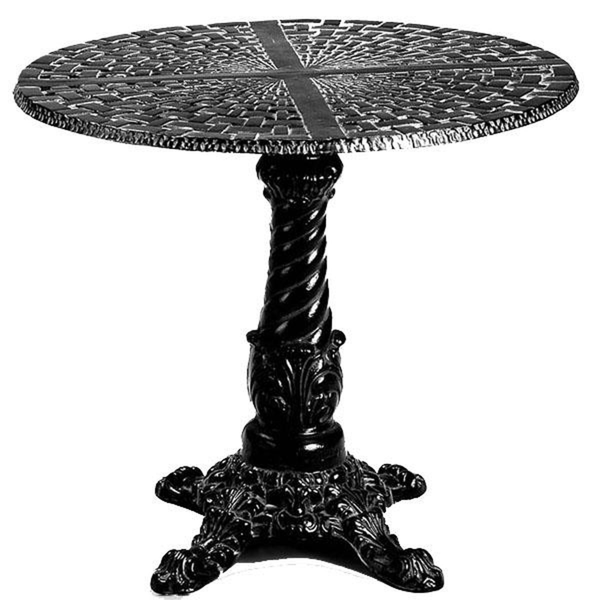 Basketweave Bistro Table-Iron Accents