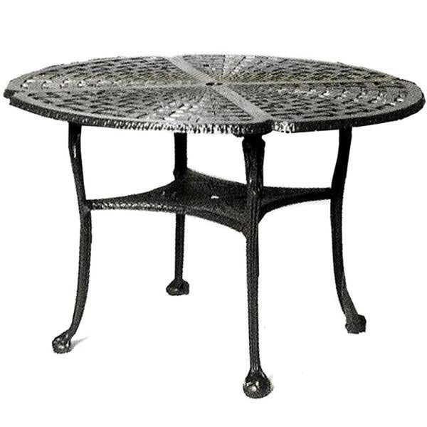 Basketweave Dining Table Iron Accents