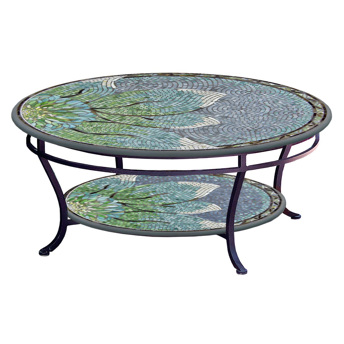 Lovina Mosaic Coffee Table - Tiered-Iron Accents
