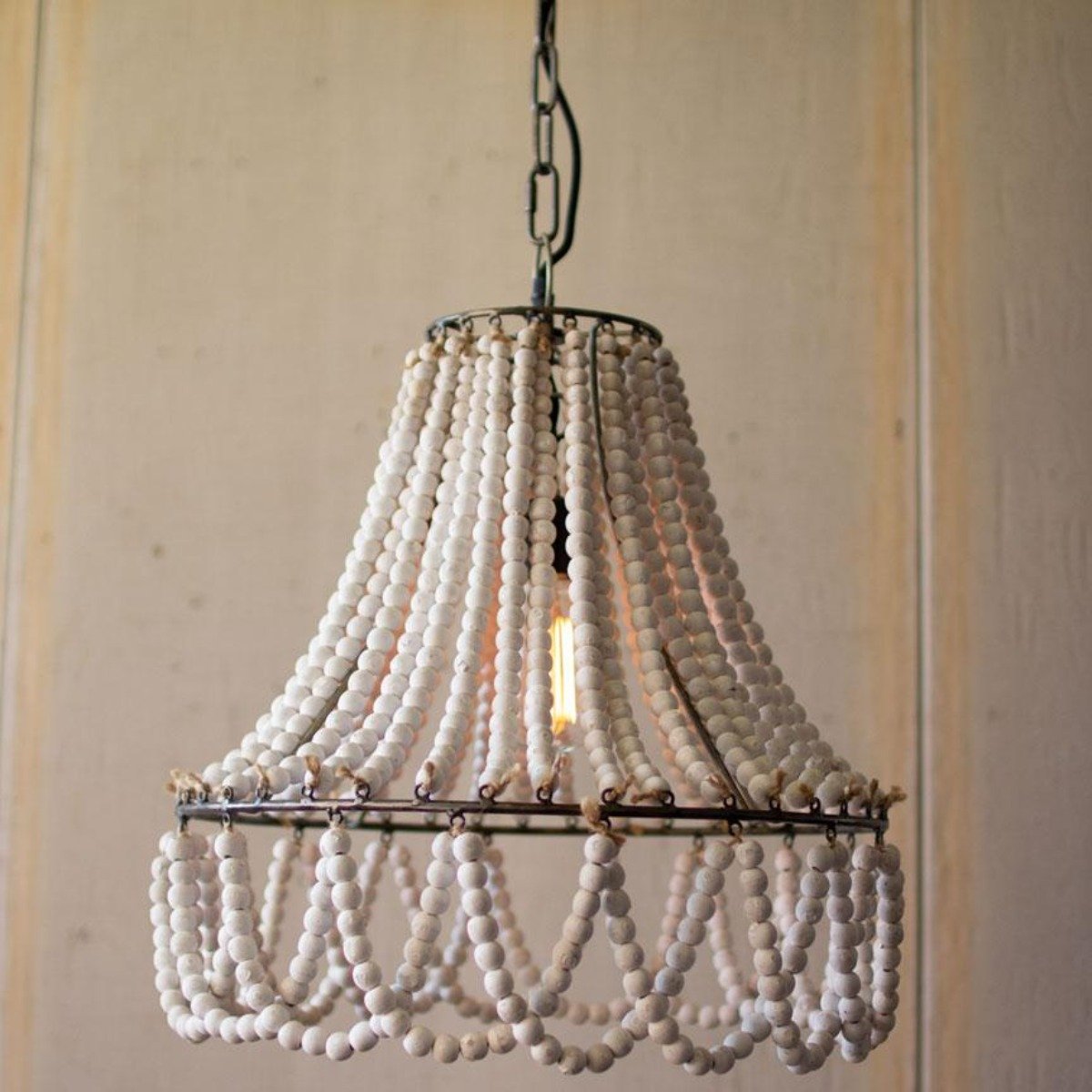 Beaded Chandelier-Lighting | Iron Accents