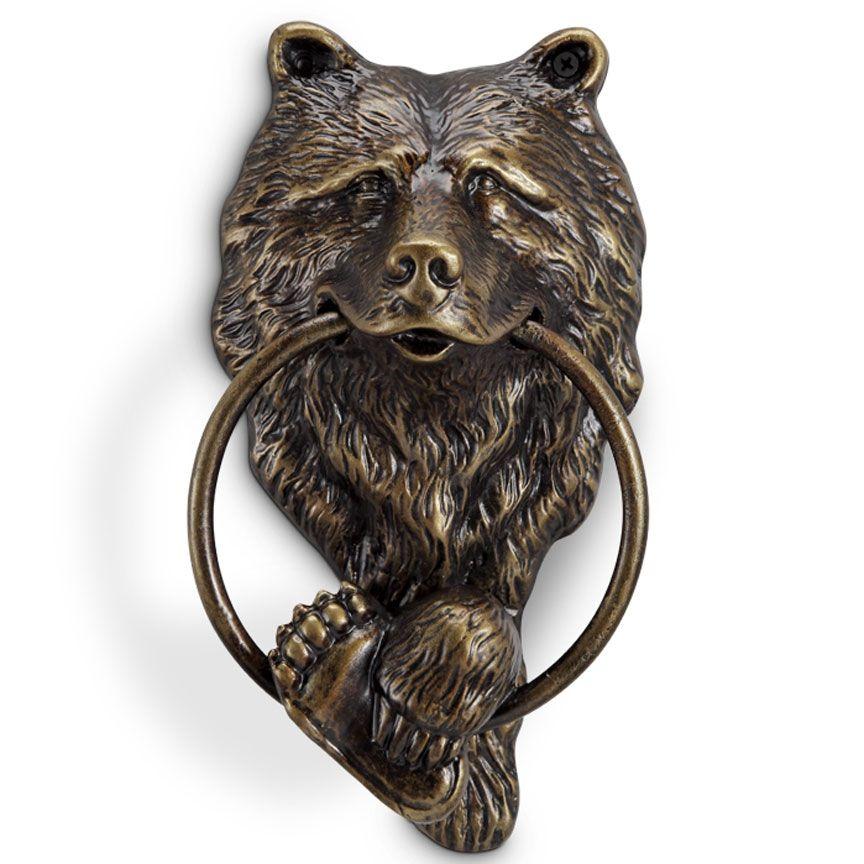 Bear Head Door Knocker-Garden | Iron Accents