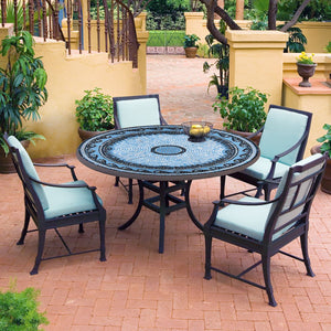 Navagio Mosaic Patio Table-Iron Accents