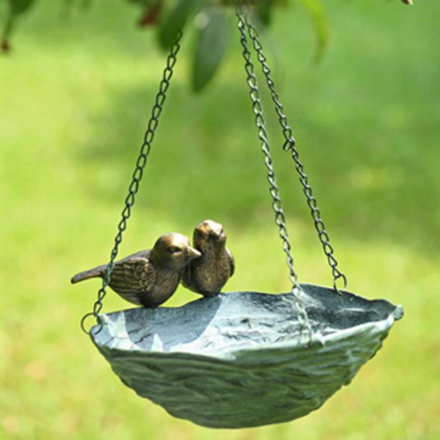 Bird and Nest Hanging Birdfeeder-Garden | Iron Accents