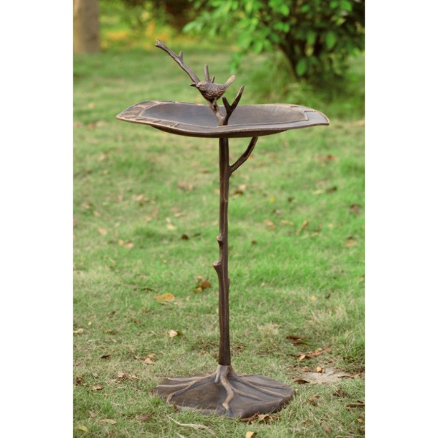 Bird on Branch Birdbath / Sundial-Iron Accents