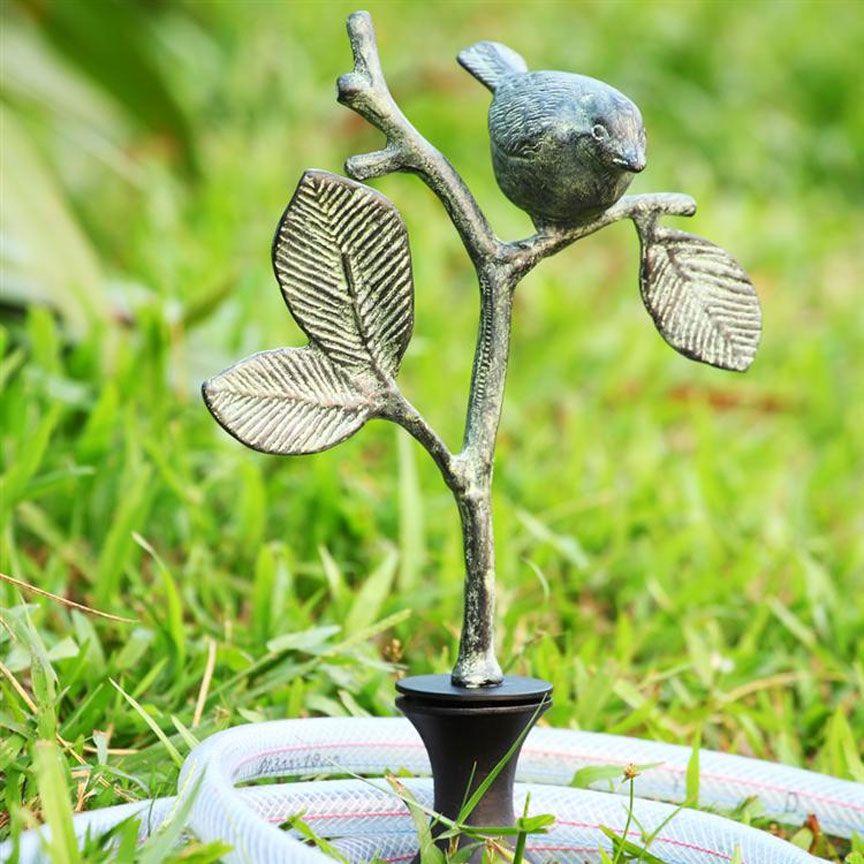 Bird on Branch Hose Guard-Garden | Iron Accents