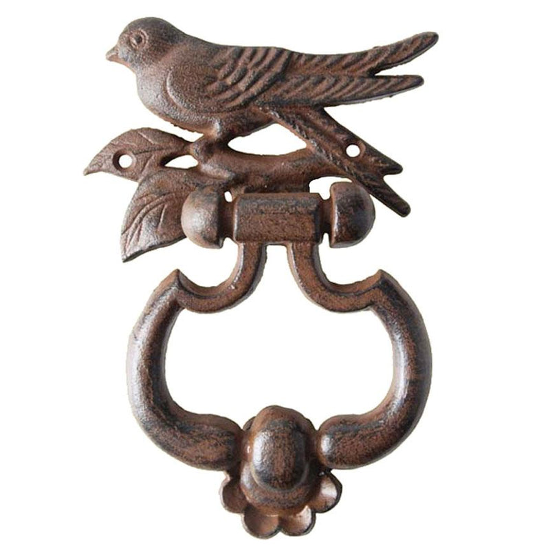 Cast iron bird door knocker featured in HGTV Magazine