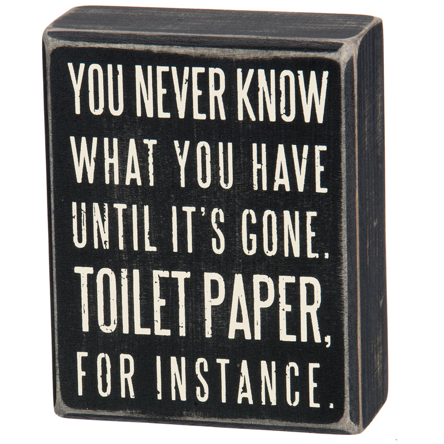 Toilet Paper - Box Sign-Iron Accents