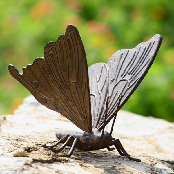 Butterfly Garden Sculpture Iron Accents