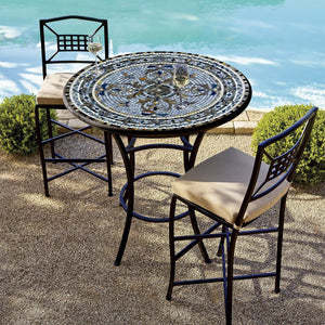 Roma Mosaic High Dining Table-Iron Accents