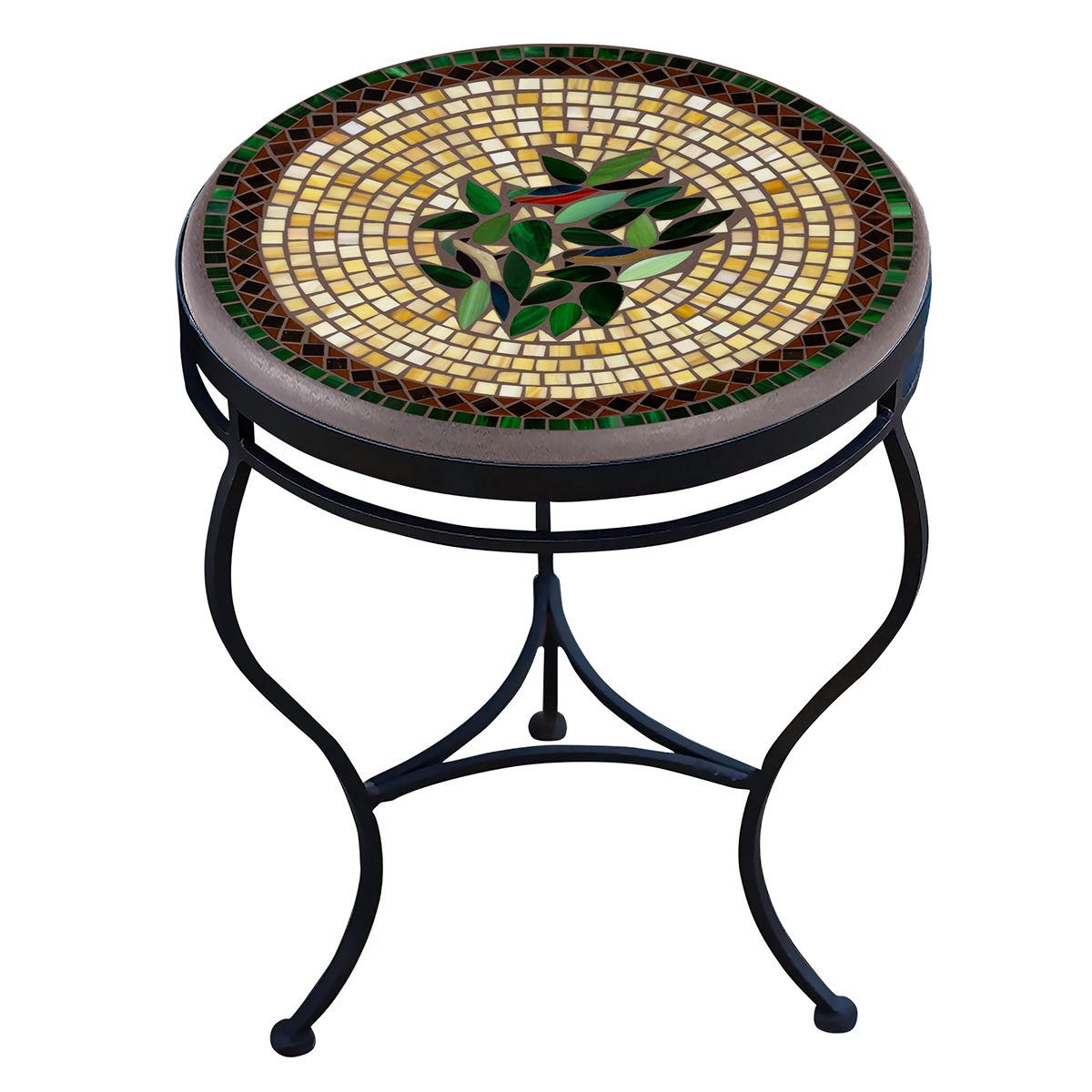 Finch Mosaic Side Table-Iron Accents