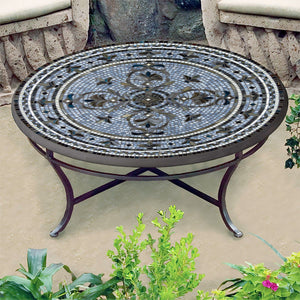 Roma Mosaic Coffee Table-Iron Accents