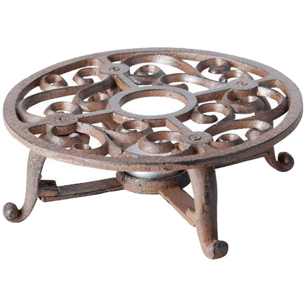 Tea Light Cast Iron Dish Warmer Antique Tabletop Elegance Iron Accents