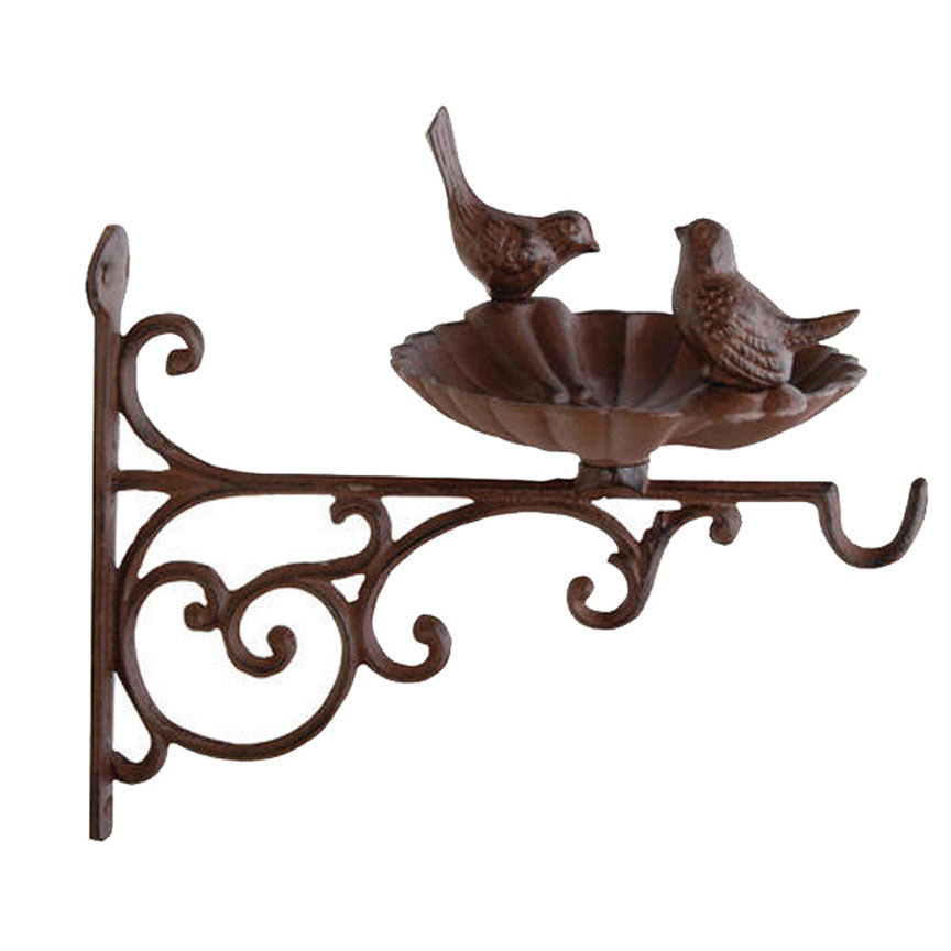 Cast Iron Wall Mount Birdbath-Iron Accents