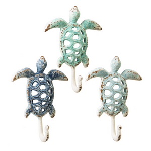 Turtle Shell Wall Hooks (Set-3)-Iron Accents