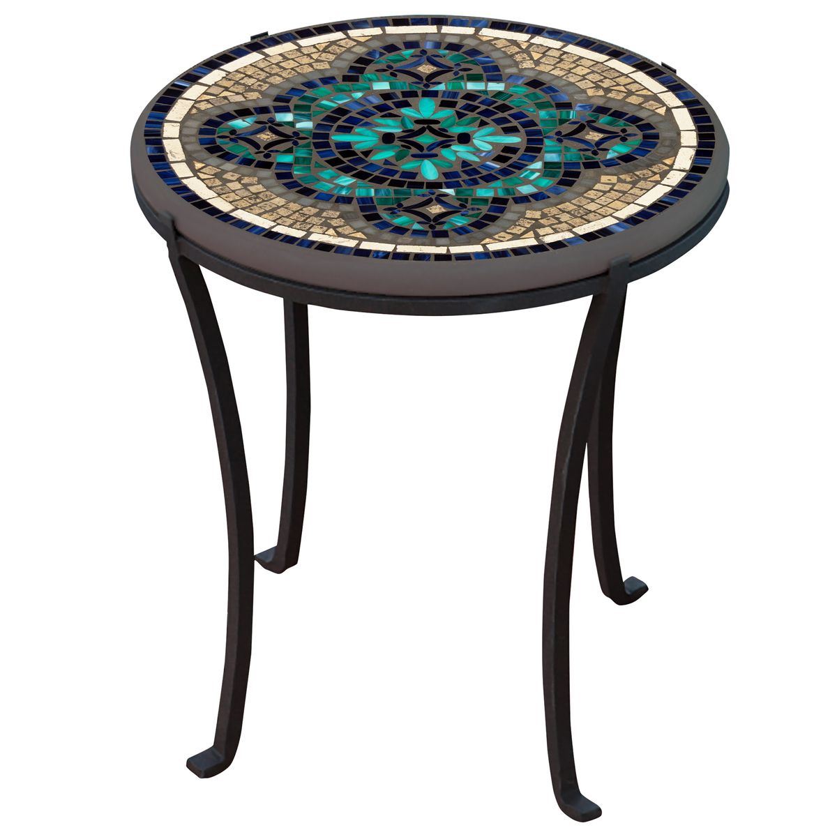 Sardinia Mosaic Chaise Table-Iron Accents