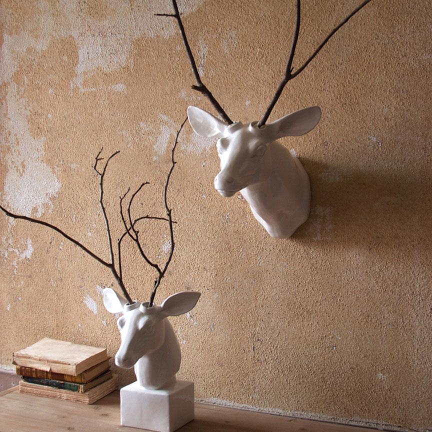 Ceramic Deer w/ Antler Holes-Discontinued | Iron Accents