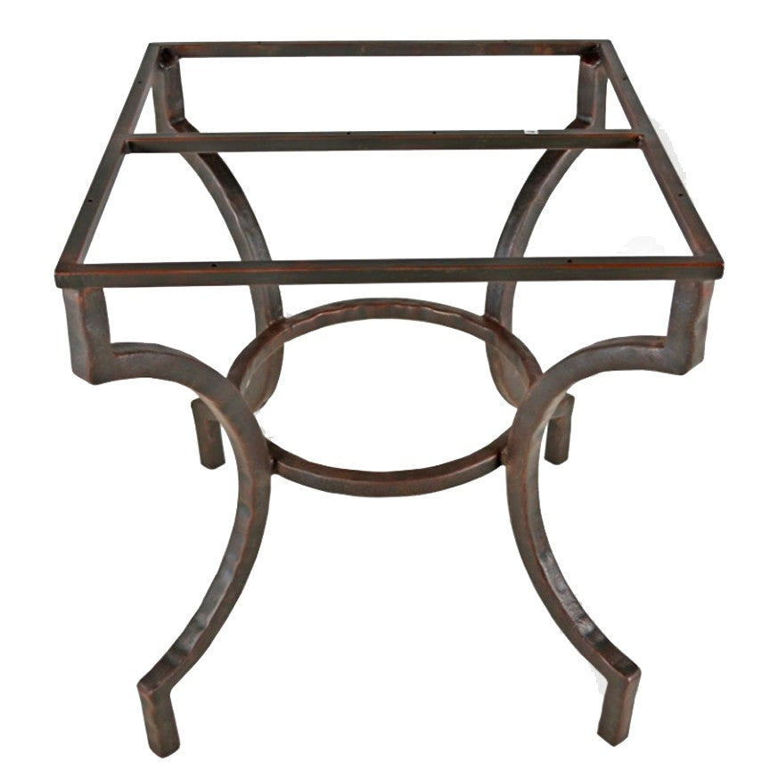 Decorative iron table base with curved metalwork