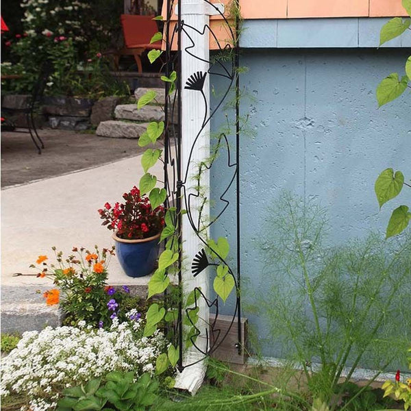corner planter trellis Rustic Garden Nook Trellis – Wrought Iron Wall Trellis for Climbing Plants