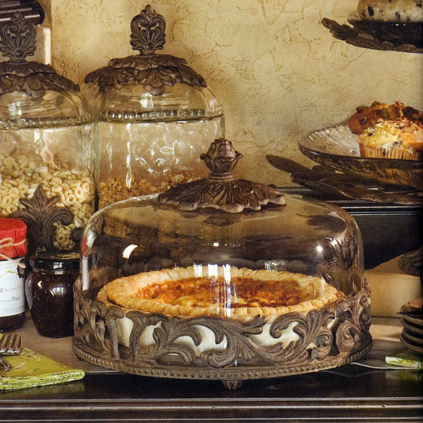 Covered Pie Plate-Iron Accents