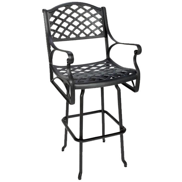 Crossweave Bar Stool (Set-2)-Iron Accents