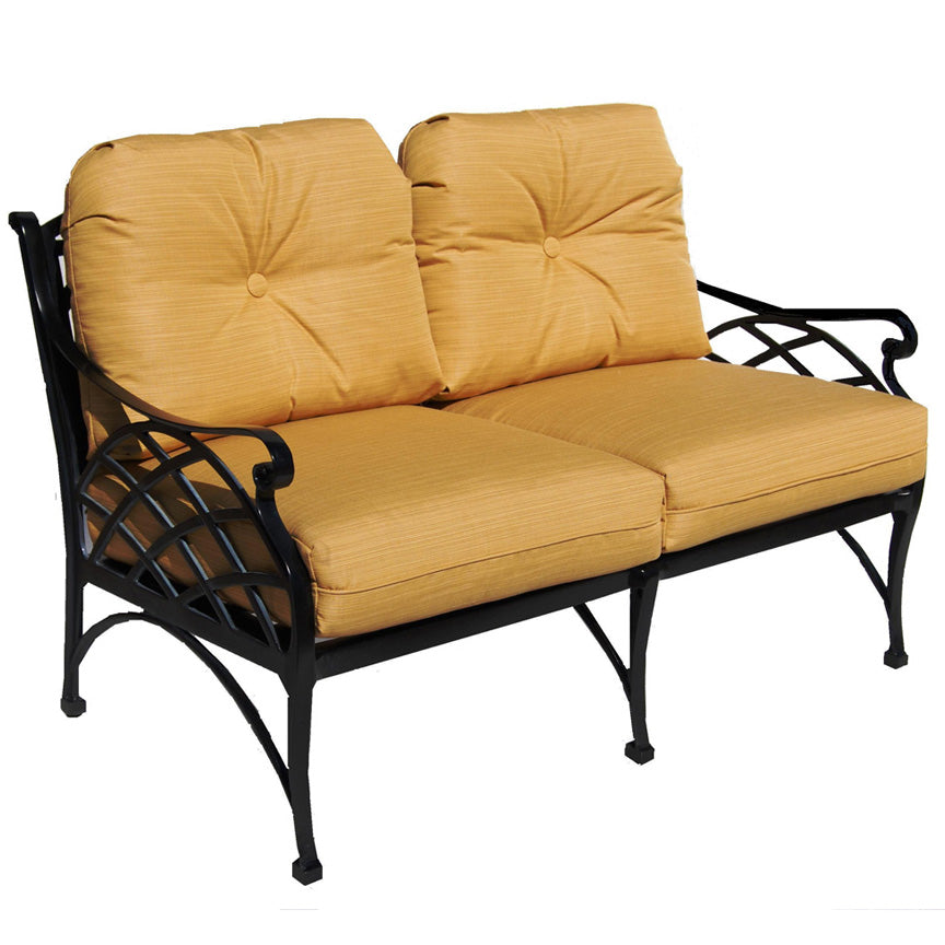 Crossweave Love Seat-Iron Accents