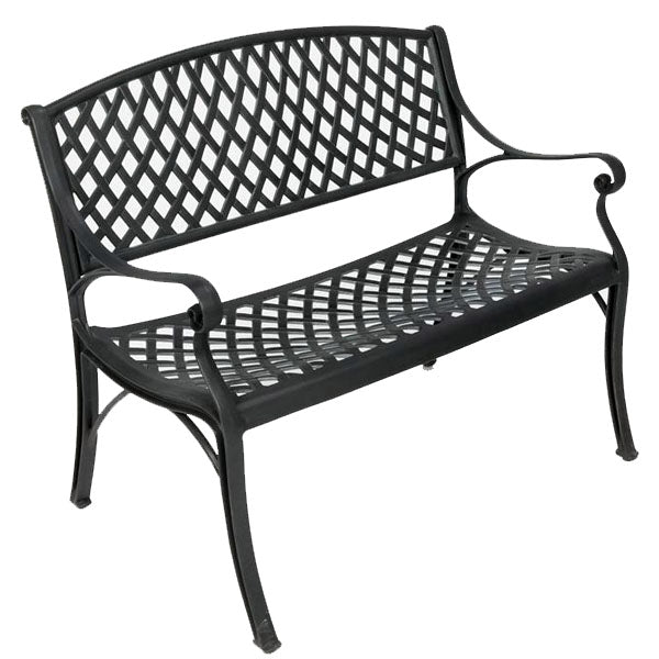 Crossweave Settee-Iron Accents