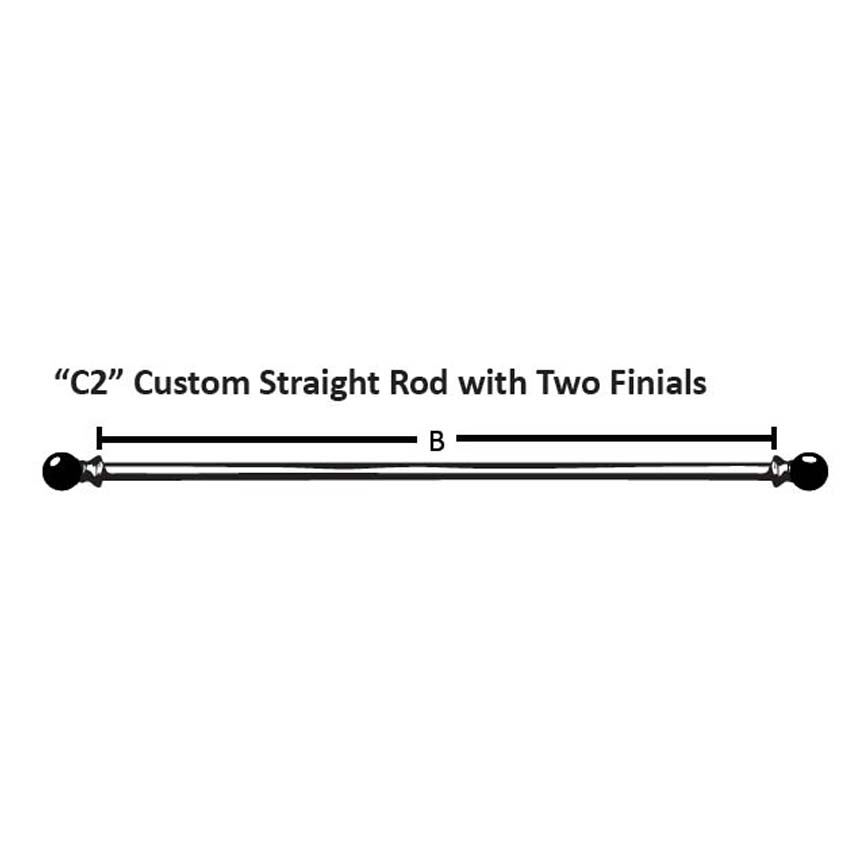 Custom Drapery Rod w/ Two Finials-Iron Accents