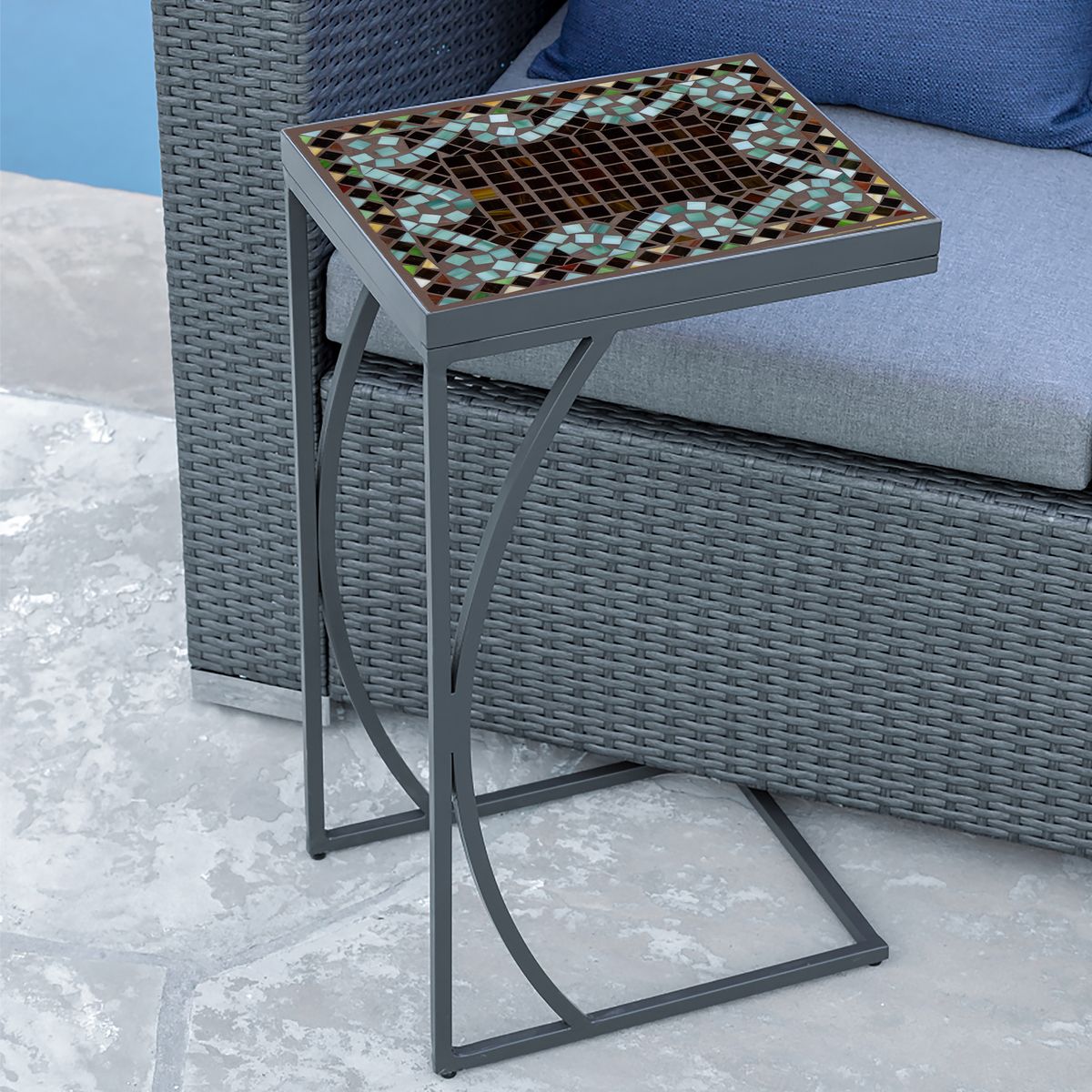 Oasis Mosaic C-Table-Iron Accents