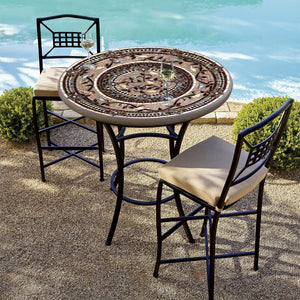 Provence Mosaic High Dining Table-Iron Accents