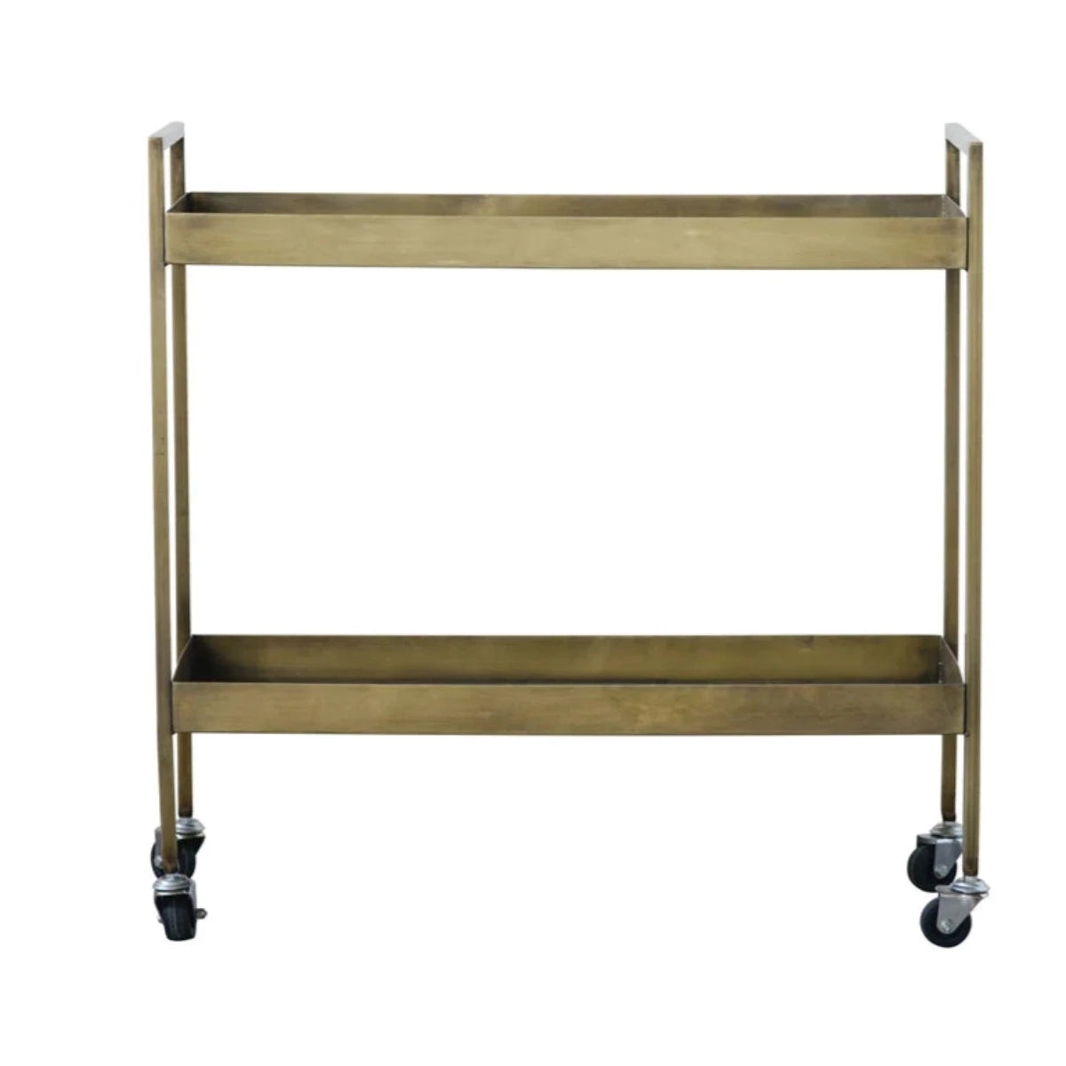 Antiqued Brass Bar Cart-Iron Accents