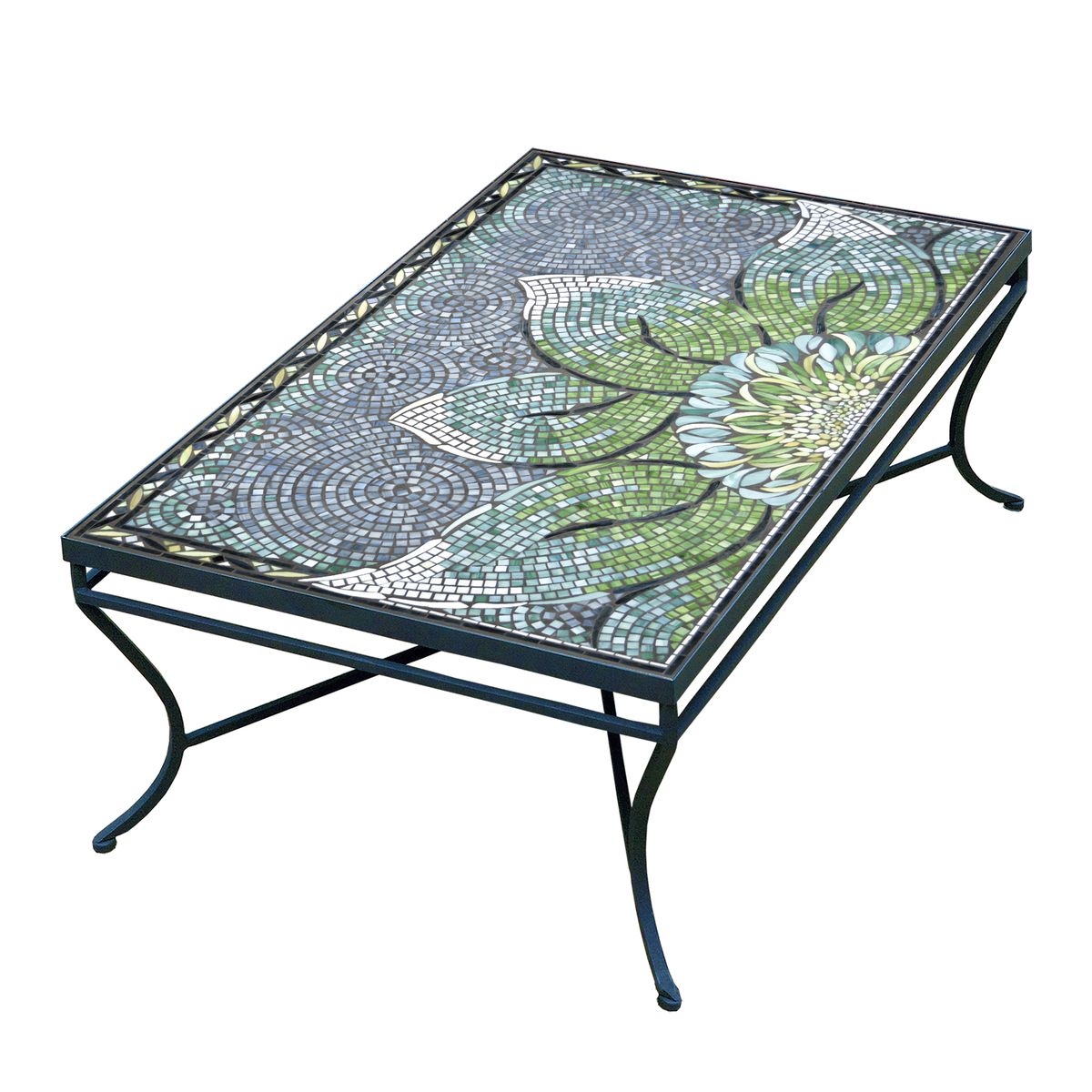 Lovina Mosaic Coffee Table - Rect-Iron Accents