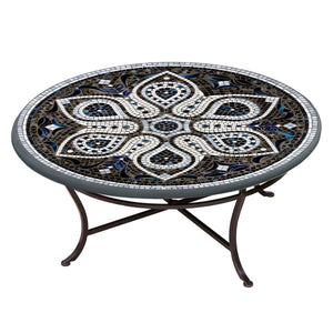 Grigio Mosaic Coffee Table-Iron Accents