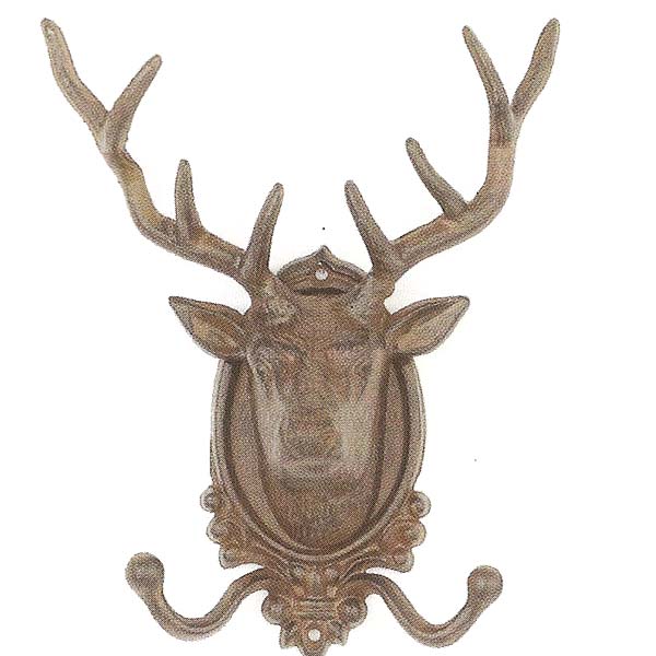 Deer Double Wall Hook-Iron Accents