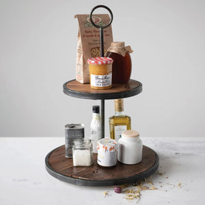 Metal Wrapped 2-Tier Tra
