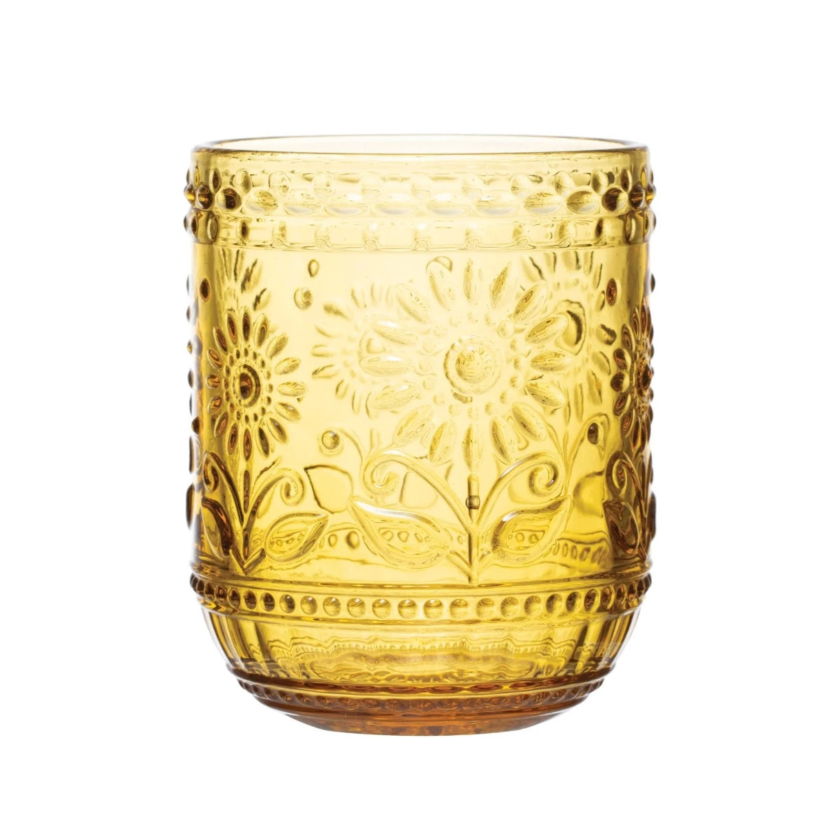Golden Amber Embossed Tumbler Set