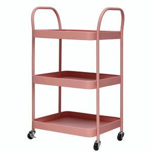 Pink Metal Cart on Casters