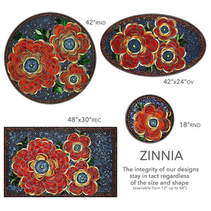 Zinnia Mosaic Table Tops-Iron Accents