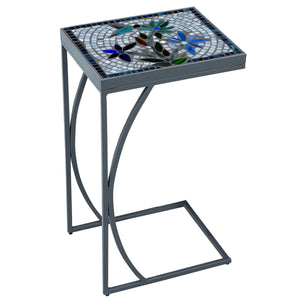 Royal Hummingbird Mosaic C-Table-Iron Accents