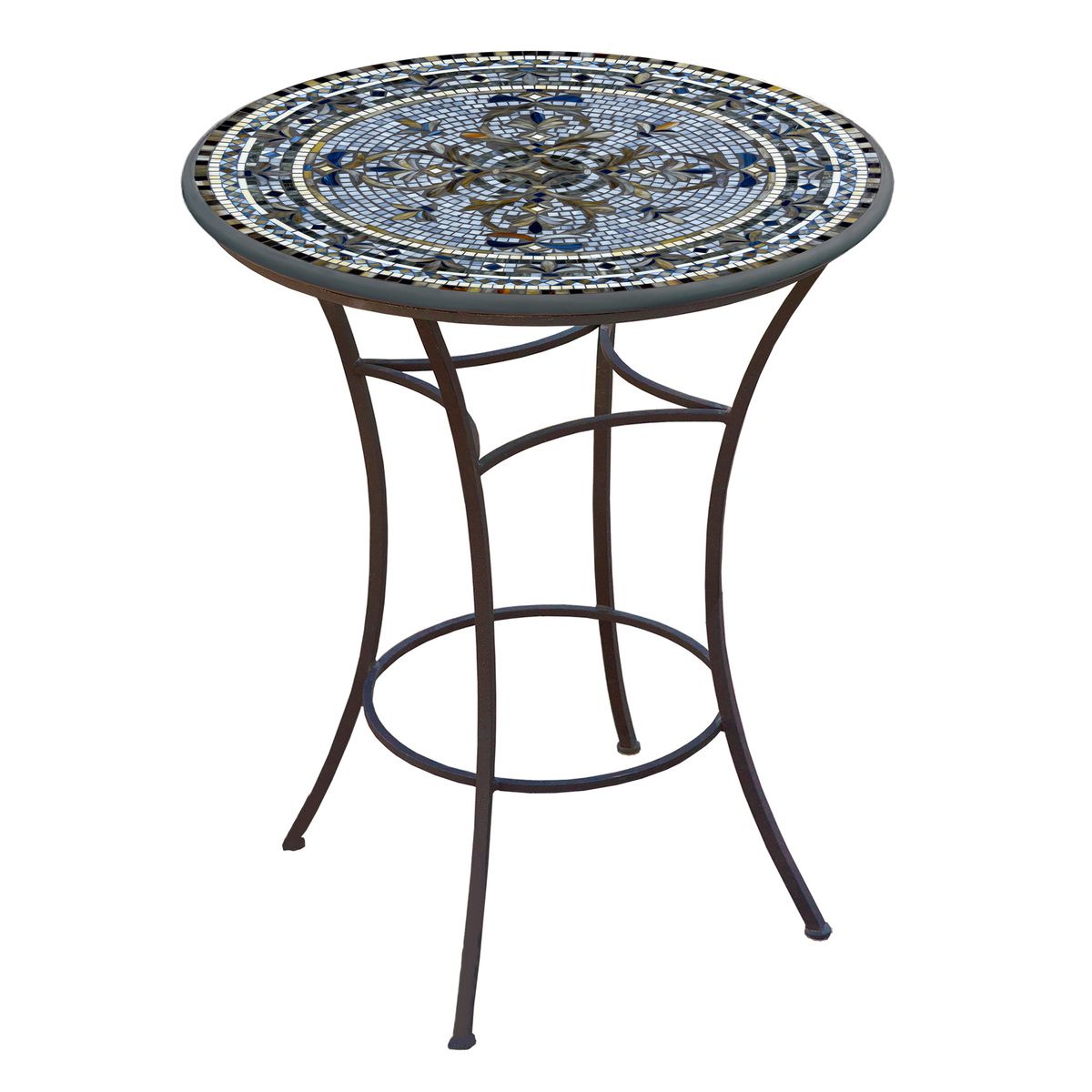 Roma Mosaic High Dining Table-Iron Accents