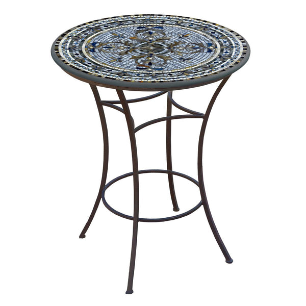 Roma Mosaic High Dining Table | Neille Olson Mosaics - Iron Accents