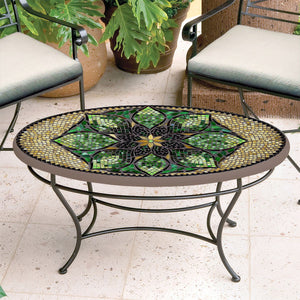 Arenal Mosaic Coffee Table - Oval-Iron Accents